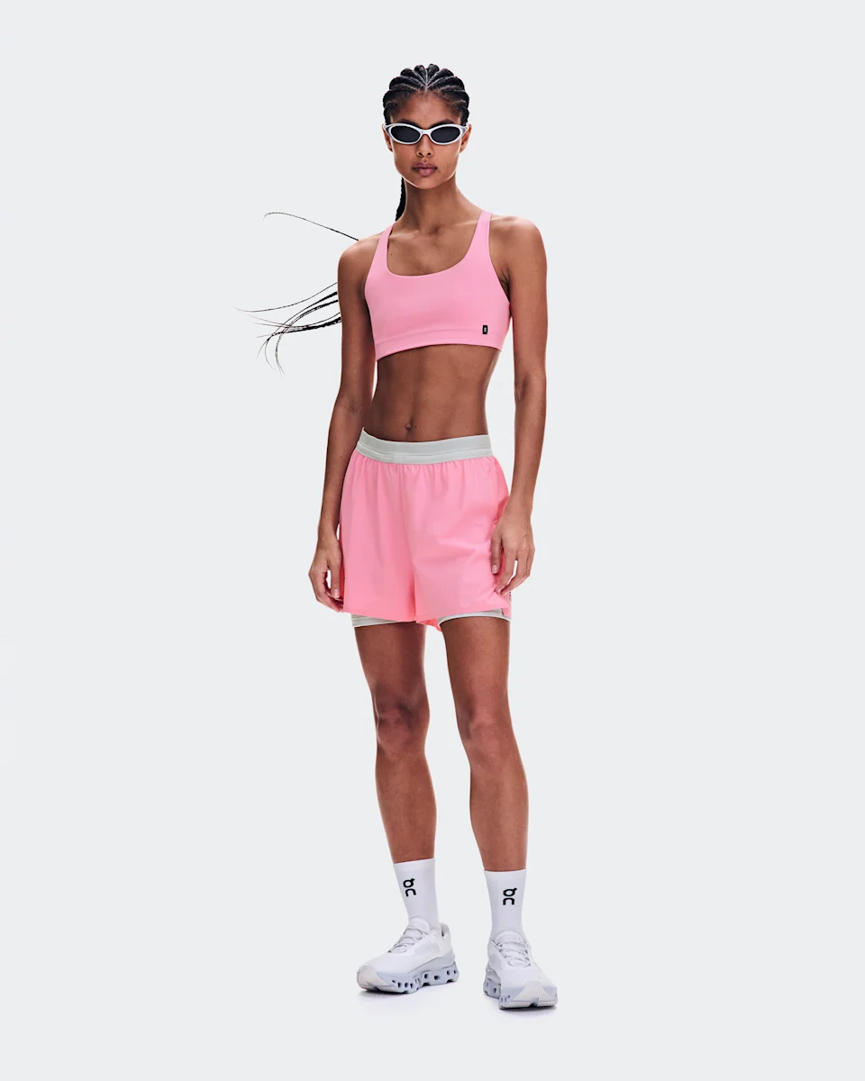 On 3" Performance 2/1 Shorts Magnolia & Glacier Feminino