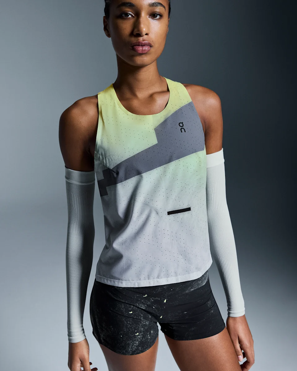On Race Singlet Limelight & Glacier Feminino