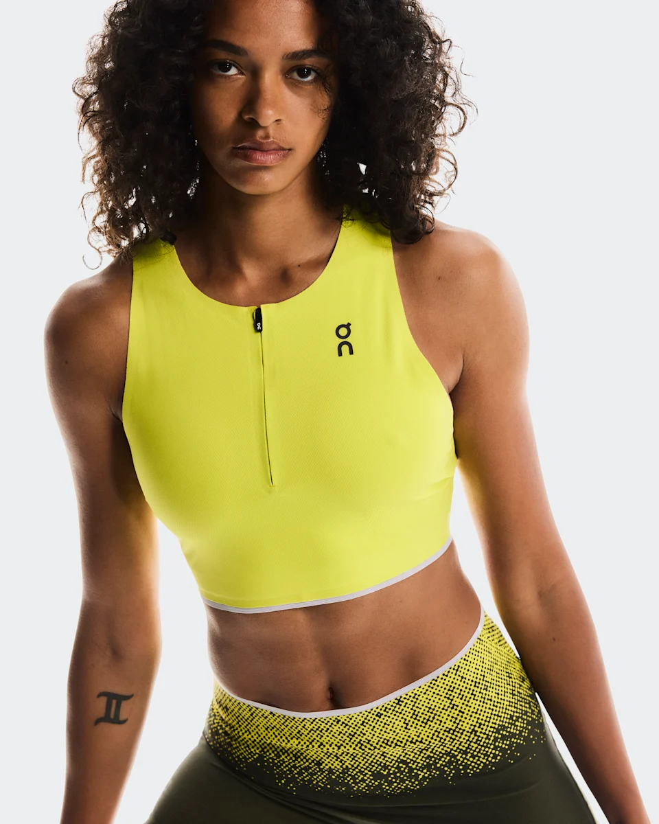 On Race Crop Lime Feminino