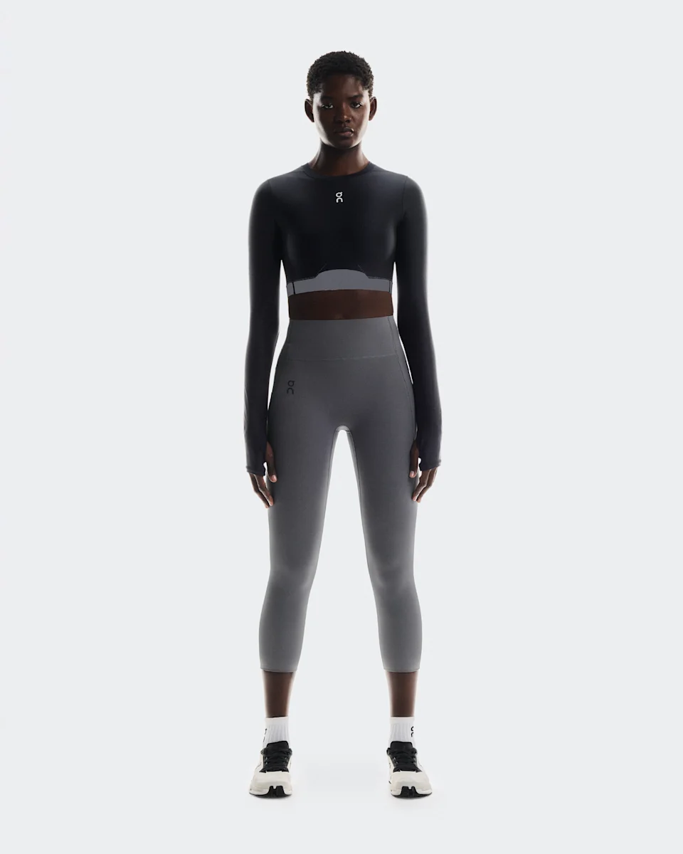 On Train Long Sleeve Crop Black Feminino