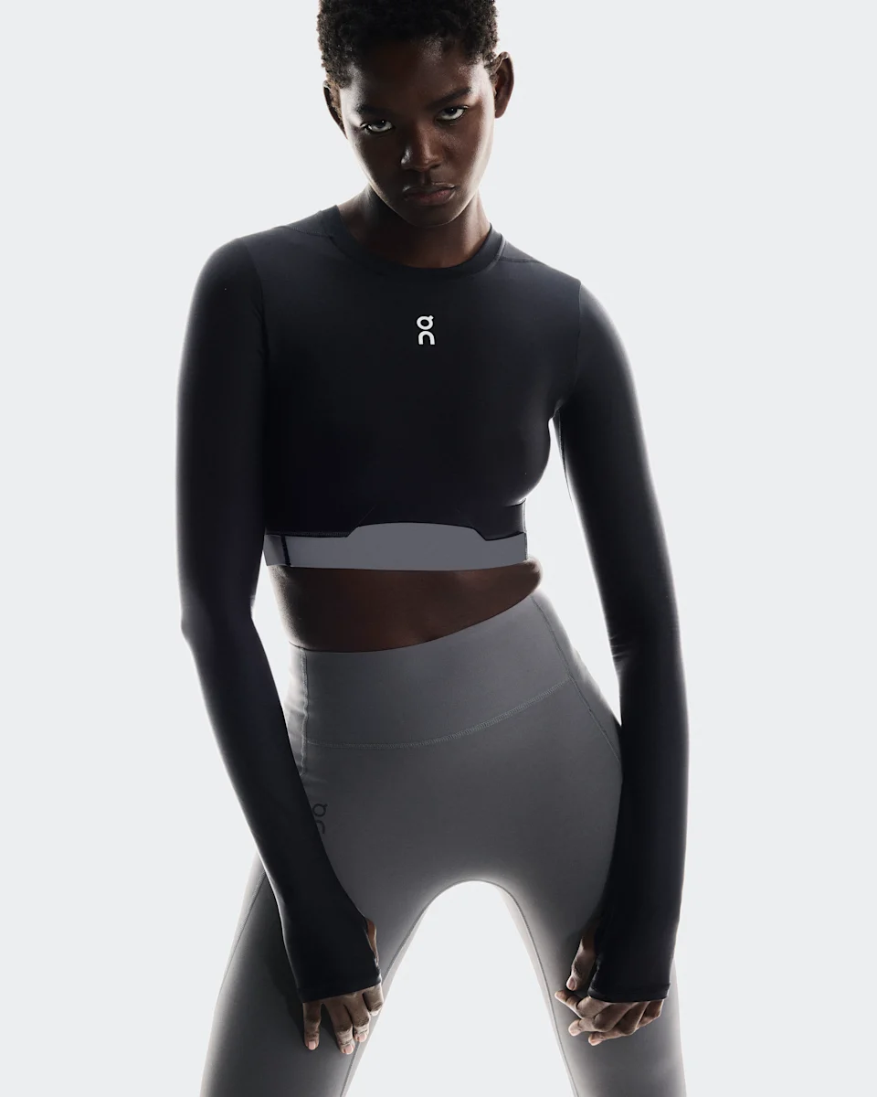 On Train Long Sleeve Crop Black Feminino