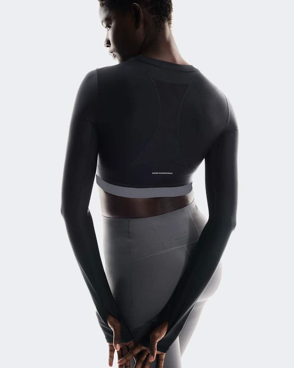 On Train Long Sleeve Crop Black Feminino