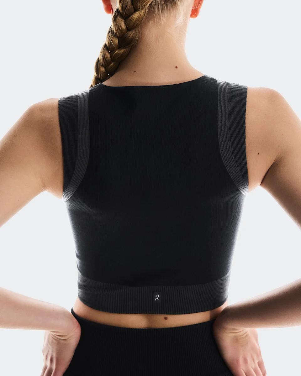 On Studio Knit Crop Black & Eclipse Feminino