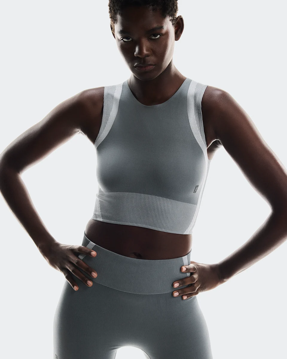 On Studio Knit Crop Rock & Glacier Feminino