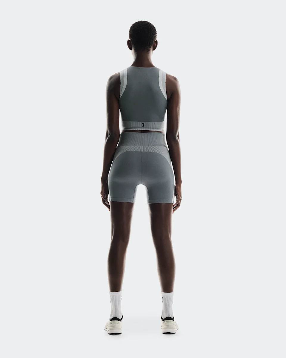 On Studio Knit Shorts Rock & Glacier Feminino