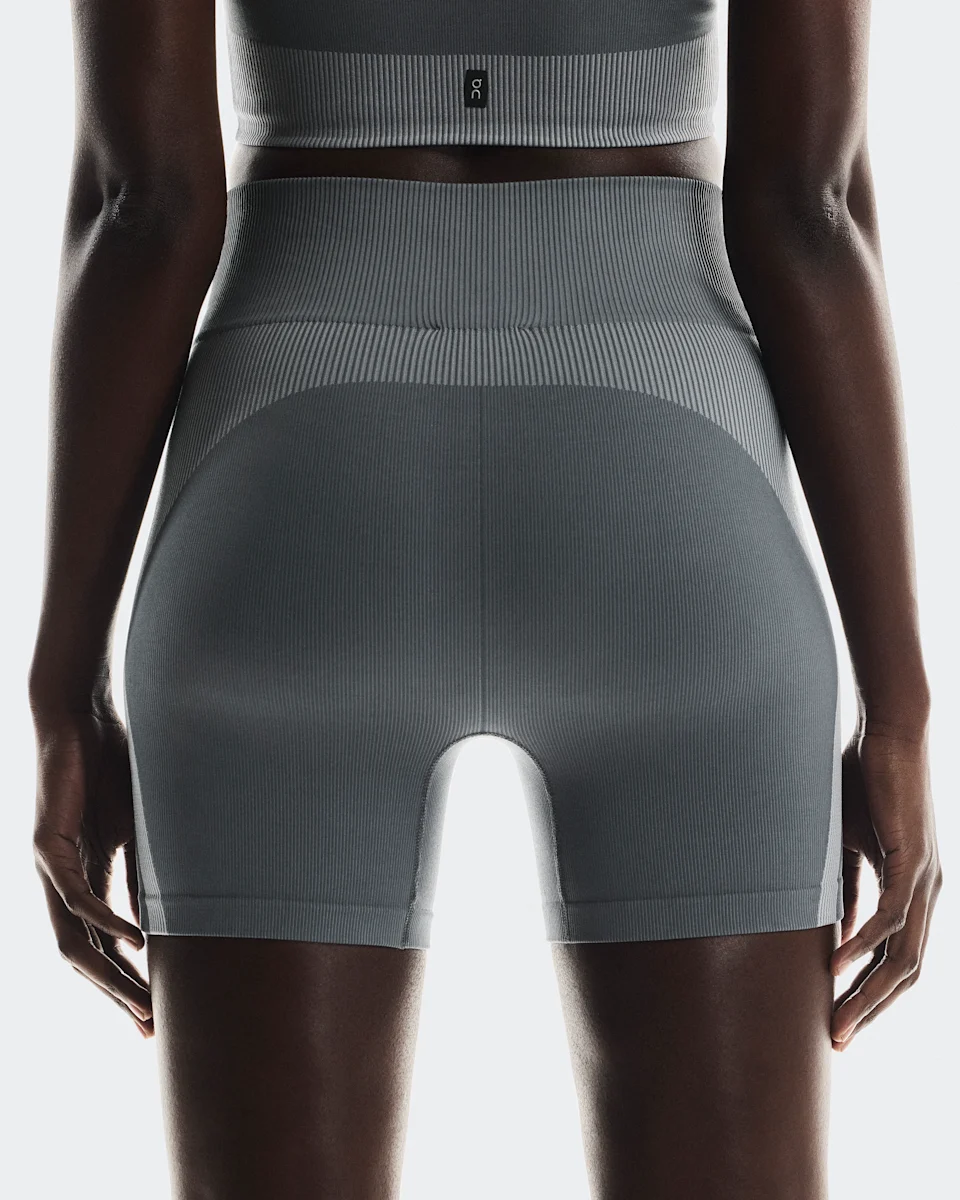 On Studio Knit Shorts Rock & Glacier Feminino