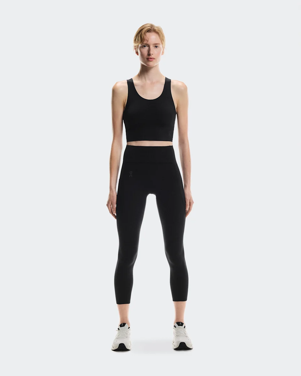 On Studio Tights 7/8 Black Feminino – Baixa intensidade, ultramacia, ajustada