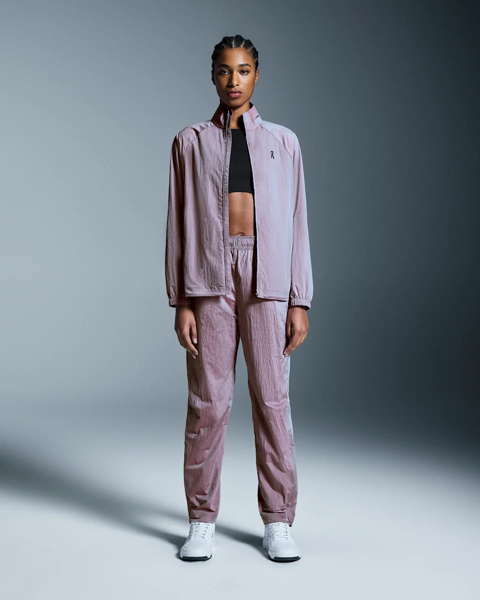 On Court Pants Pink Feminino – Prática de tênis de alta performance, leve, tecido iridescente