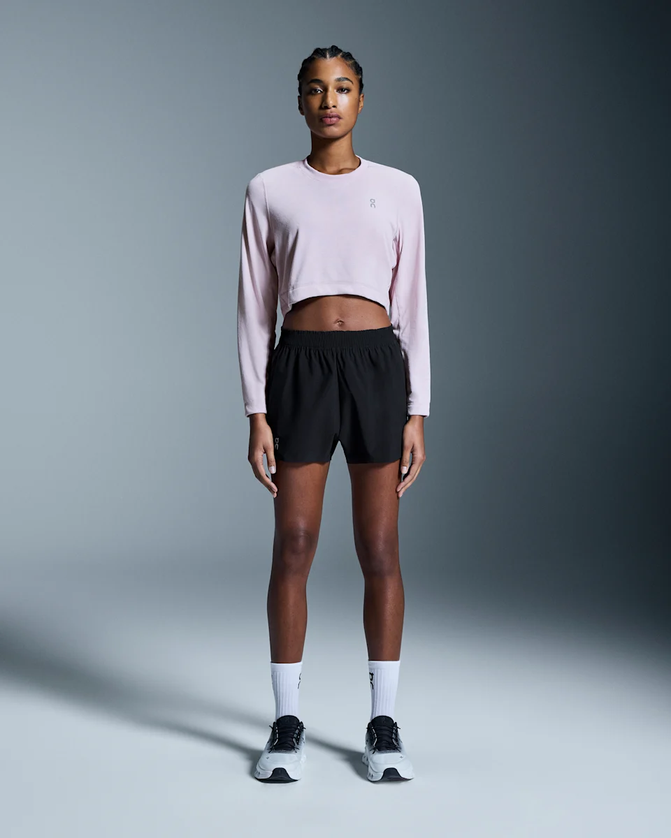 On Train Long-T Crop Graphic Mauve Feminino – Treinos de alta intensidade