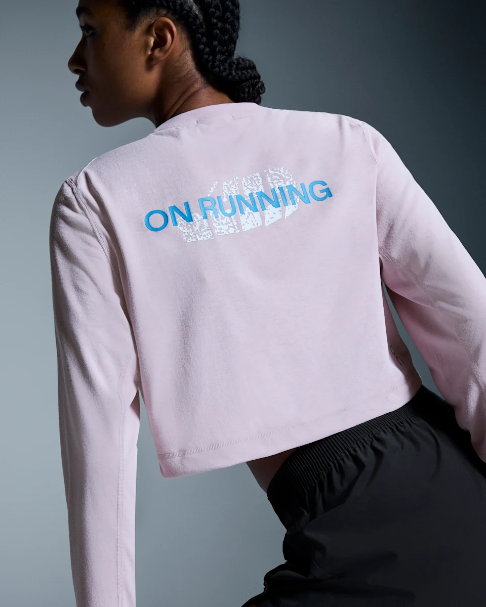 On Train Long-T Crop Graphic Mauve Feminino
