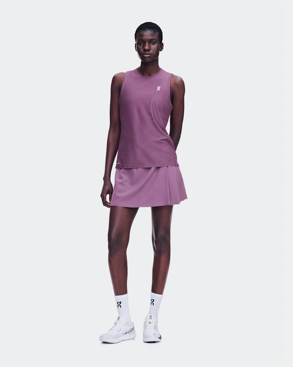 On Court Skirt Pleated Cassis Feminino – Prática de tênis de alta performance, leve, tecido macio