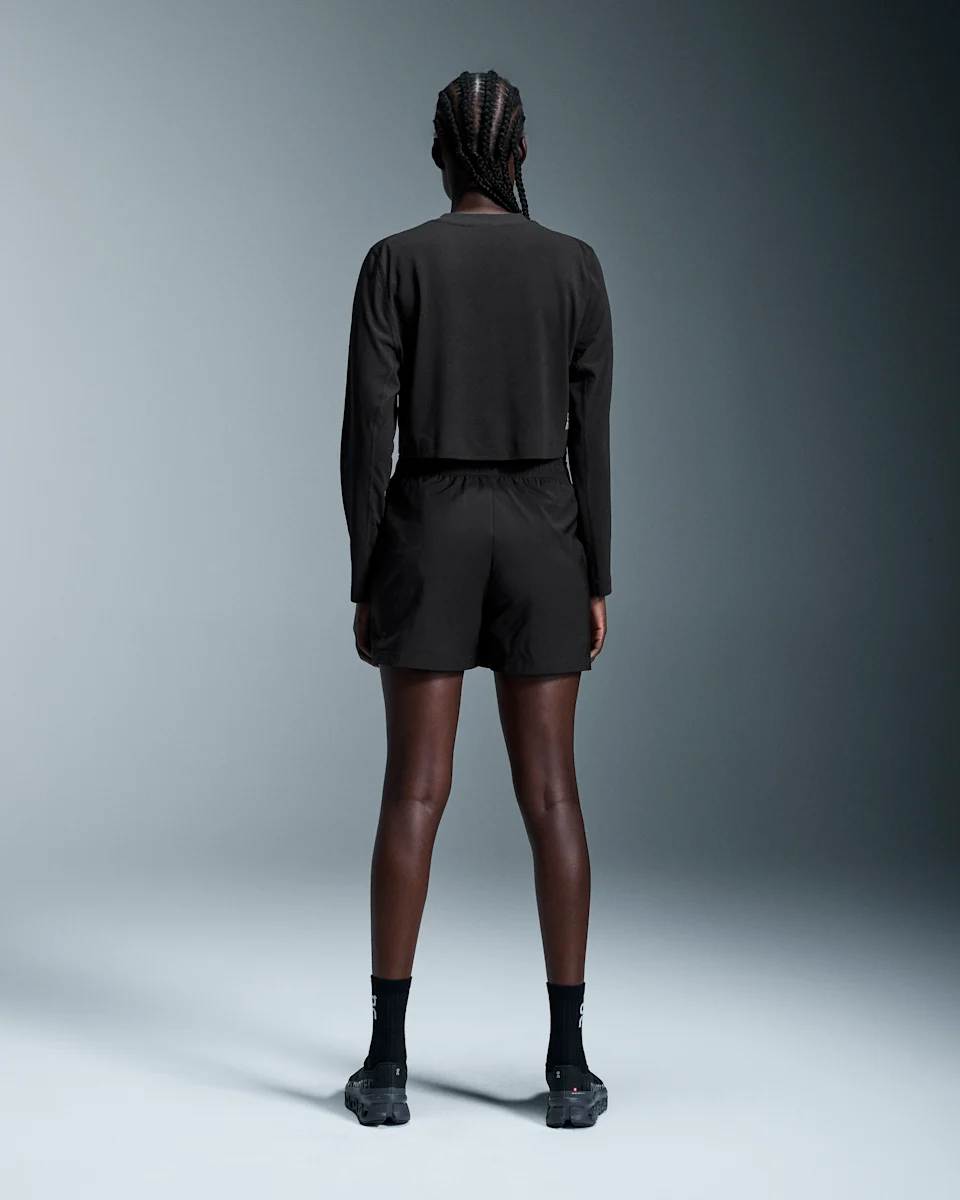 On Train Long-T Crop Black Feminino
