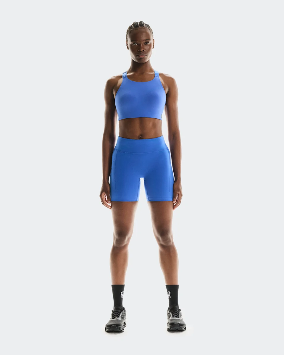 On Performance Tights Short Zaffre Feminino – Corrida de rua, treinos