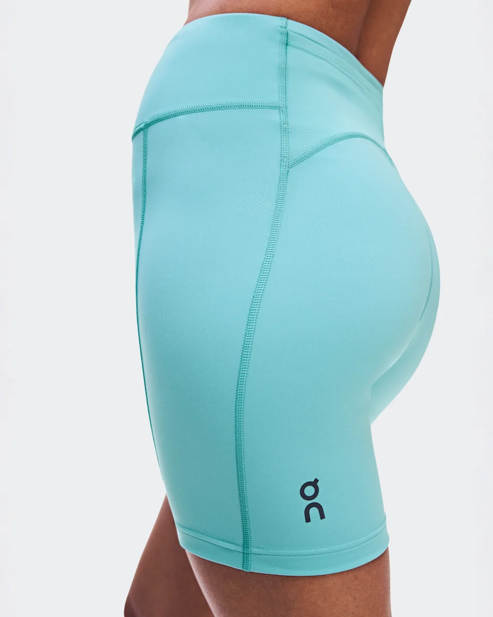 On Performance Tights Short Aquamarine Feminino