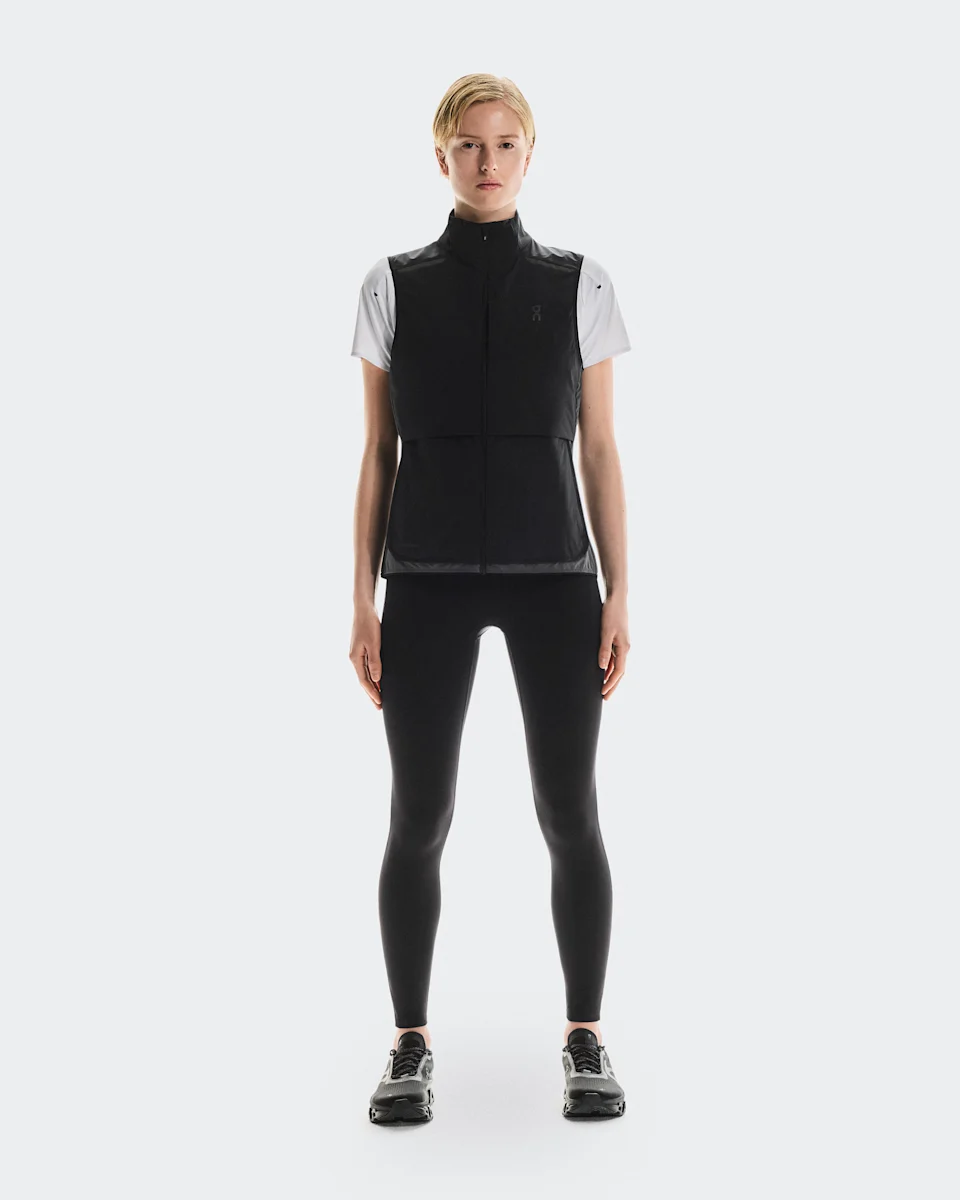 On Weather Vest Black & Eclipse Feminino – Corrida, clima frio