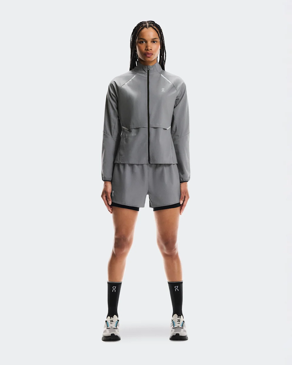On Weather Jacket Lumos Eclipse Feminino – Corridas de rua, refletiva, impermeável