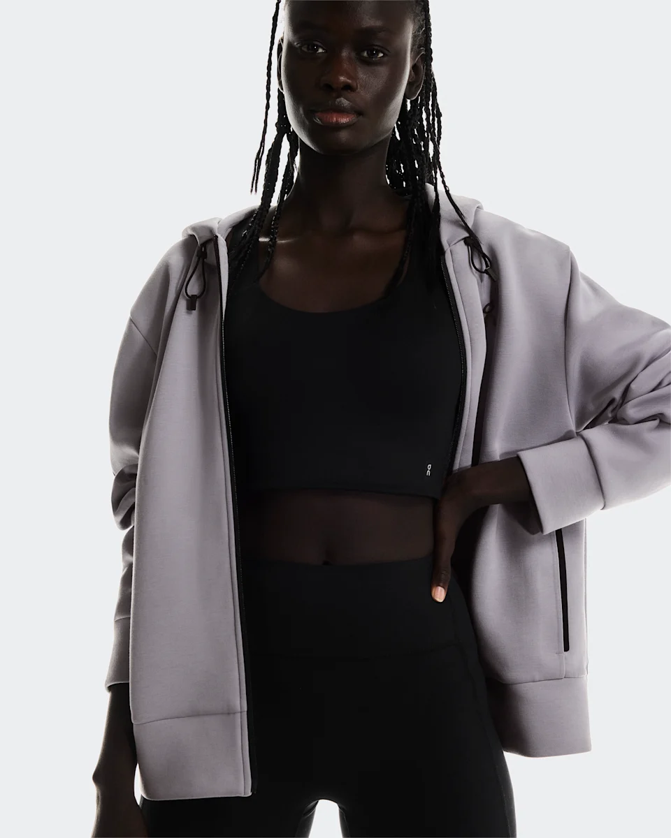 On Focus Tech Zip Hoodie Lilac Feminino