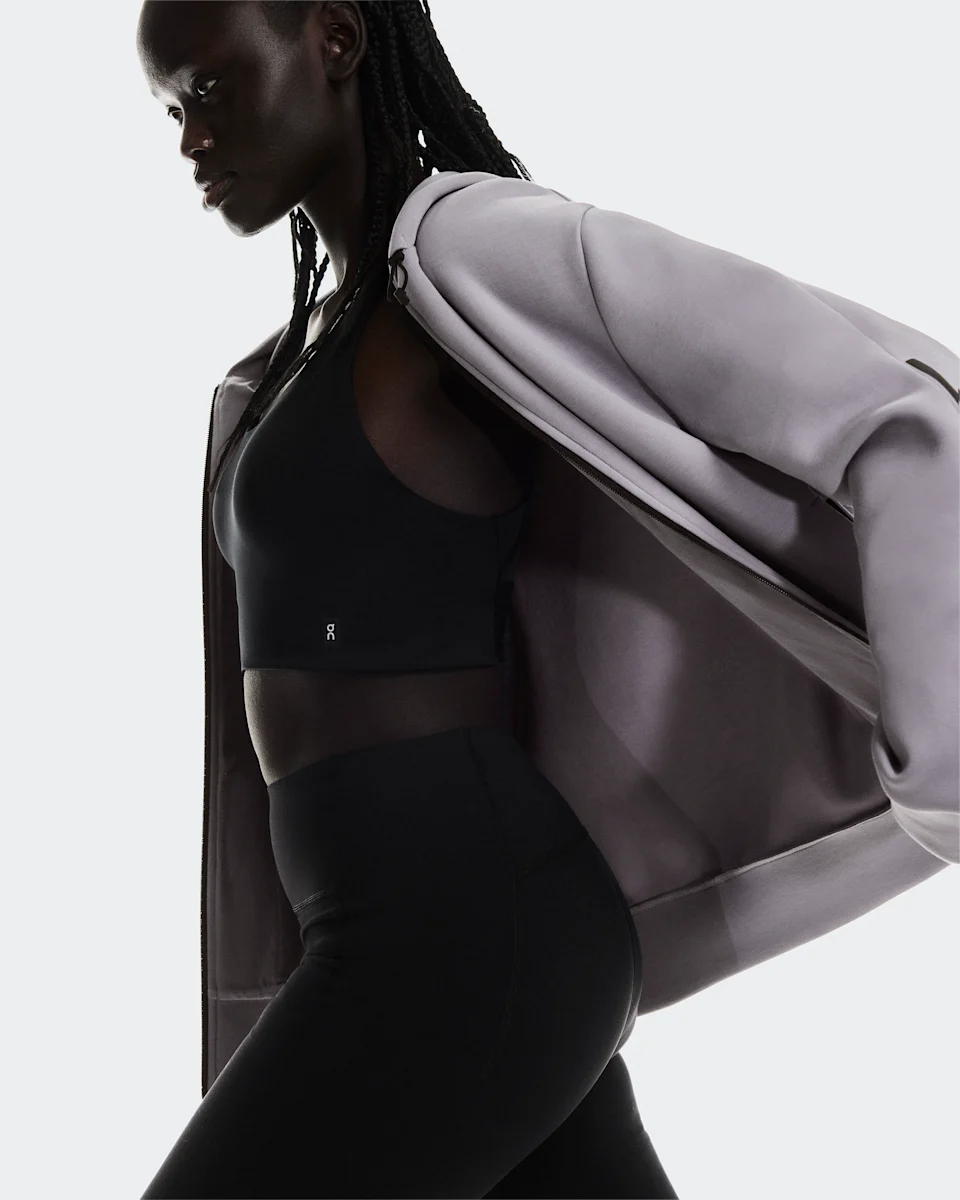 On Focus Tech Zip Hoodie Lilac Feminino