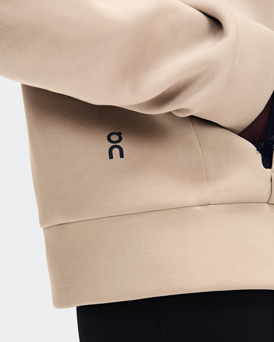 On Focus Tech Zip Hoodie Desert Feminino