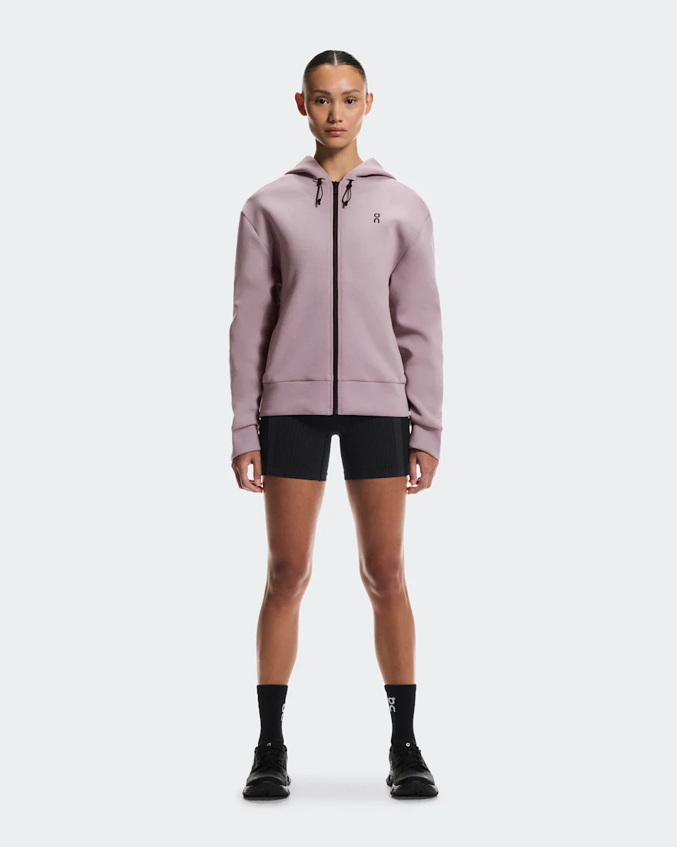 On Focus Tech Zip Hoodie Heron Feminino