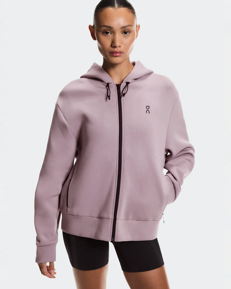 On Focus Tech Zip Hoodie Heron Feminino