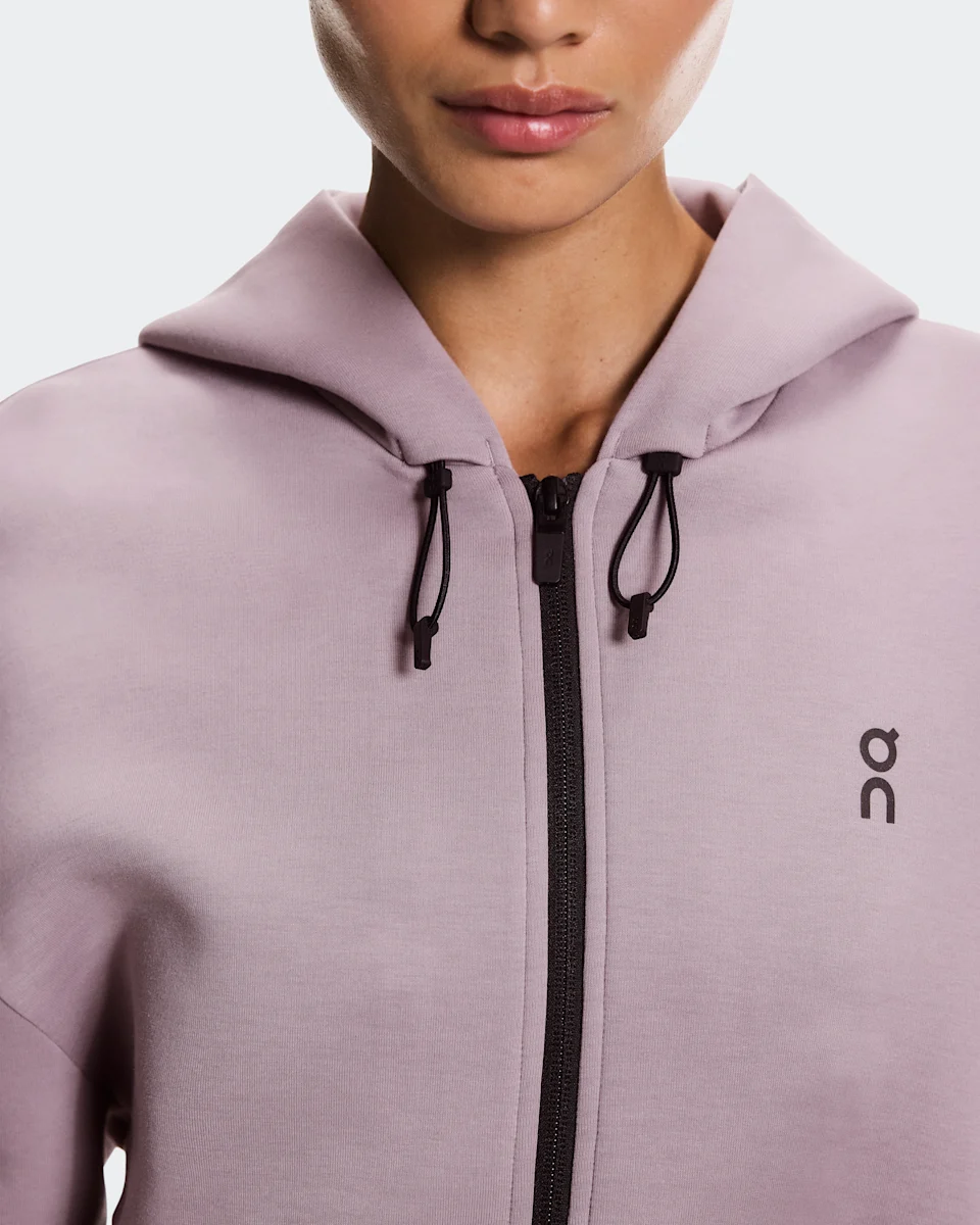 On Focus Tech Zip Hoodie Heron Feminino