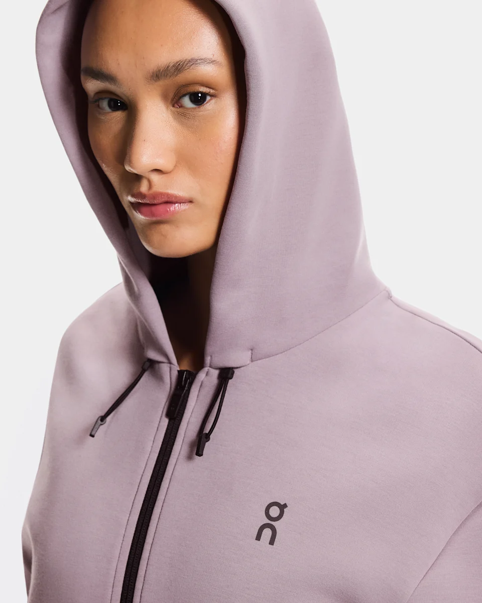 On Focus Tech Zip Hoodie Heron Feminino