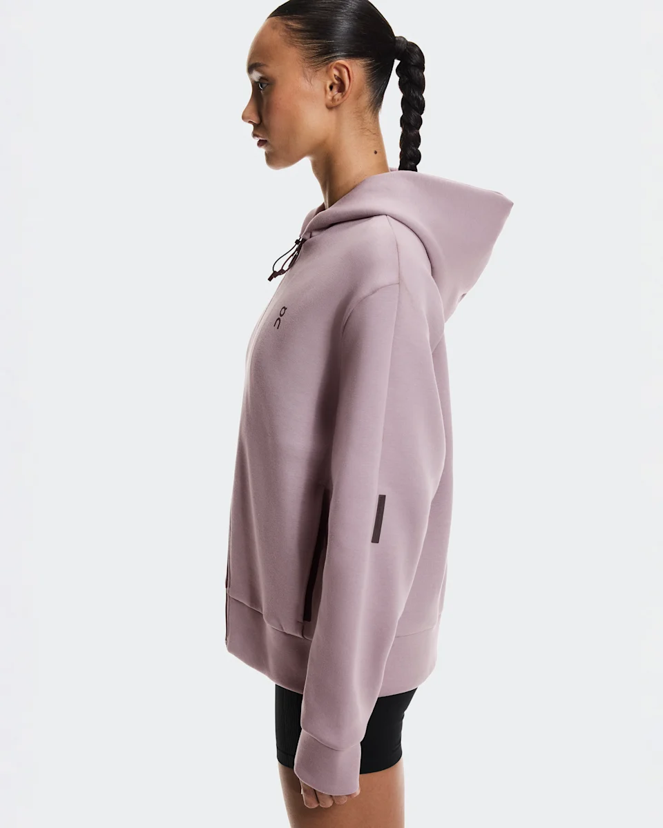 On Focus Tech Zip Hoodie Heron Feminino