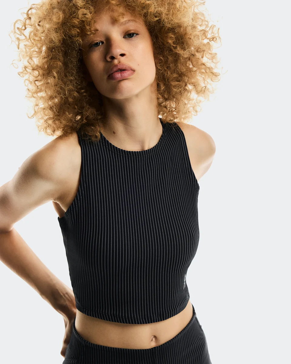 On All-Day Ribbed Crop Black & Rock Feminino