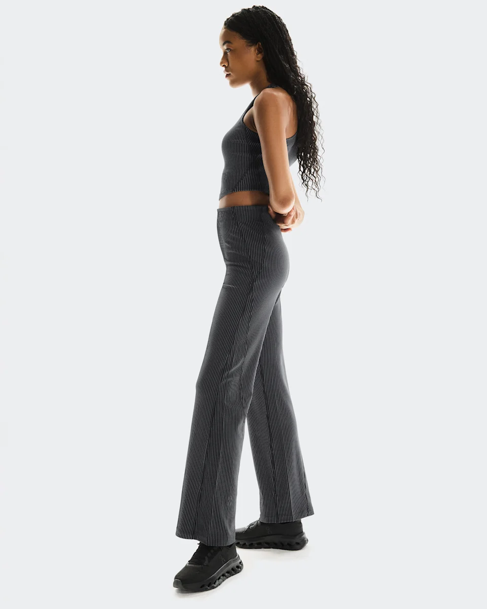 On All-Day Ribbed Pants Black & Rock Feminino