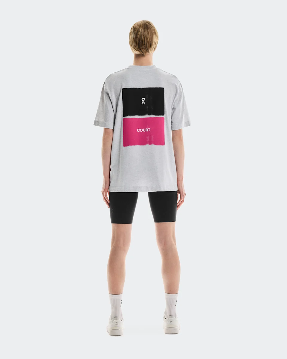 On Club-T Court Heather Gray & Pink Feminino