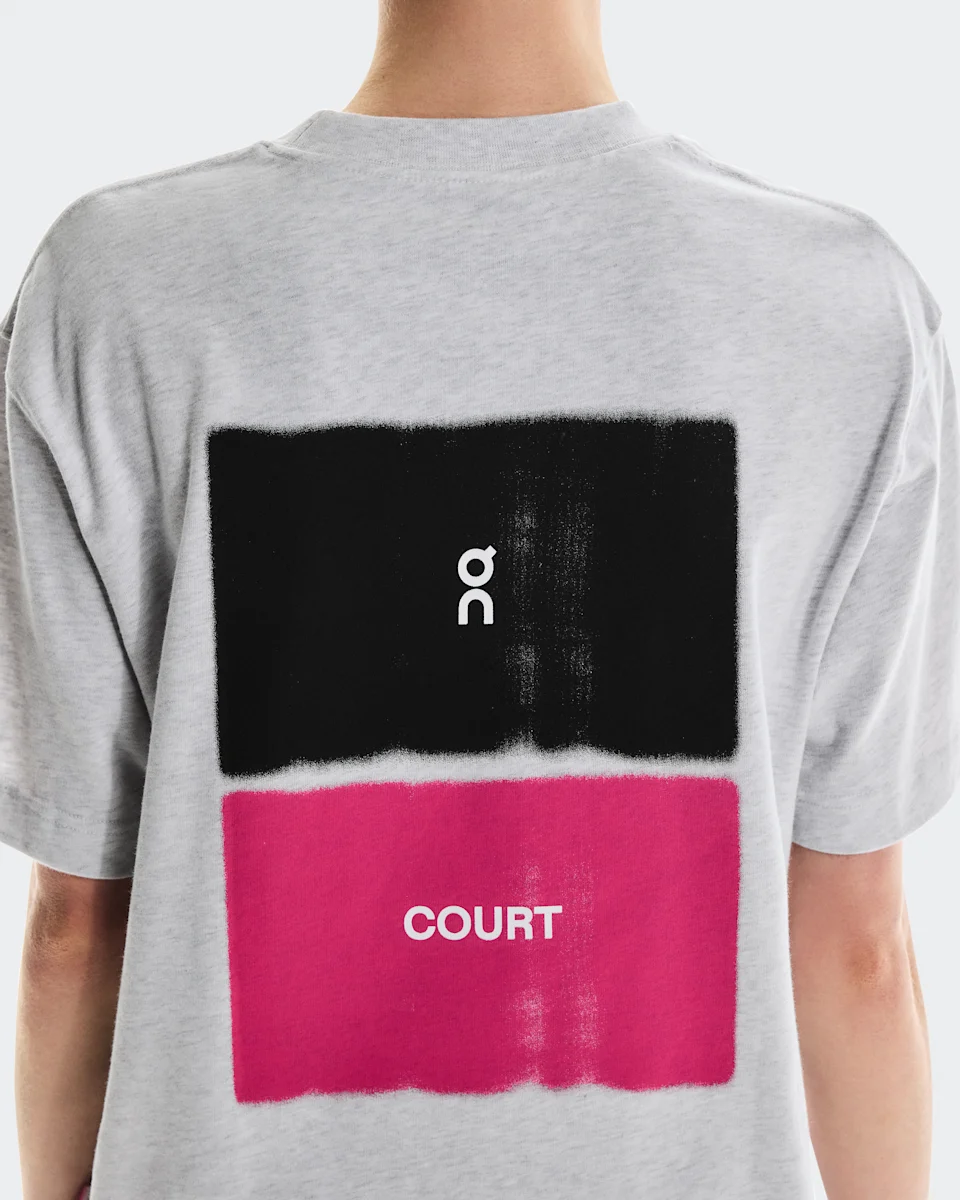 On Club-T Court Heather Gray & Pink Feminino