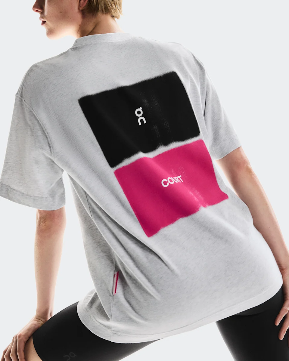 On Club-T Court Heather Gray & Pink Feminino