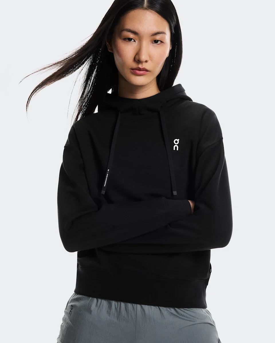 On Club Hoodie Smash Black & Orchid Feminino