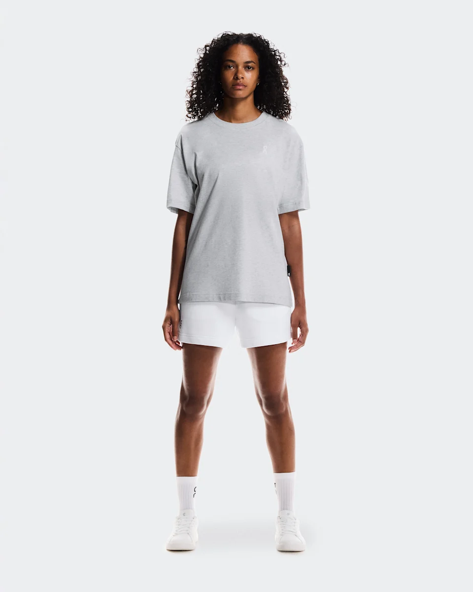 On Club-T Smash Grey Heather Feminino – Lifestyle, inspiração tenista, uso diário