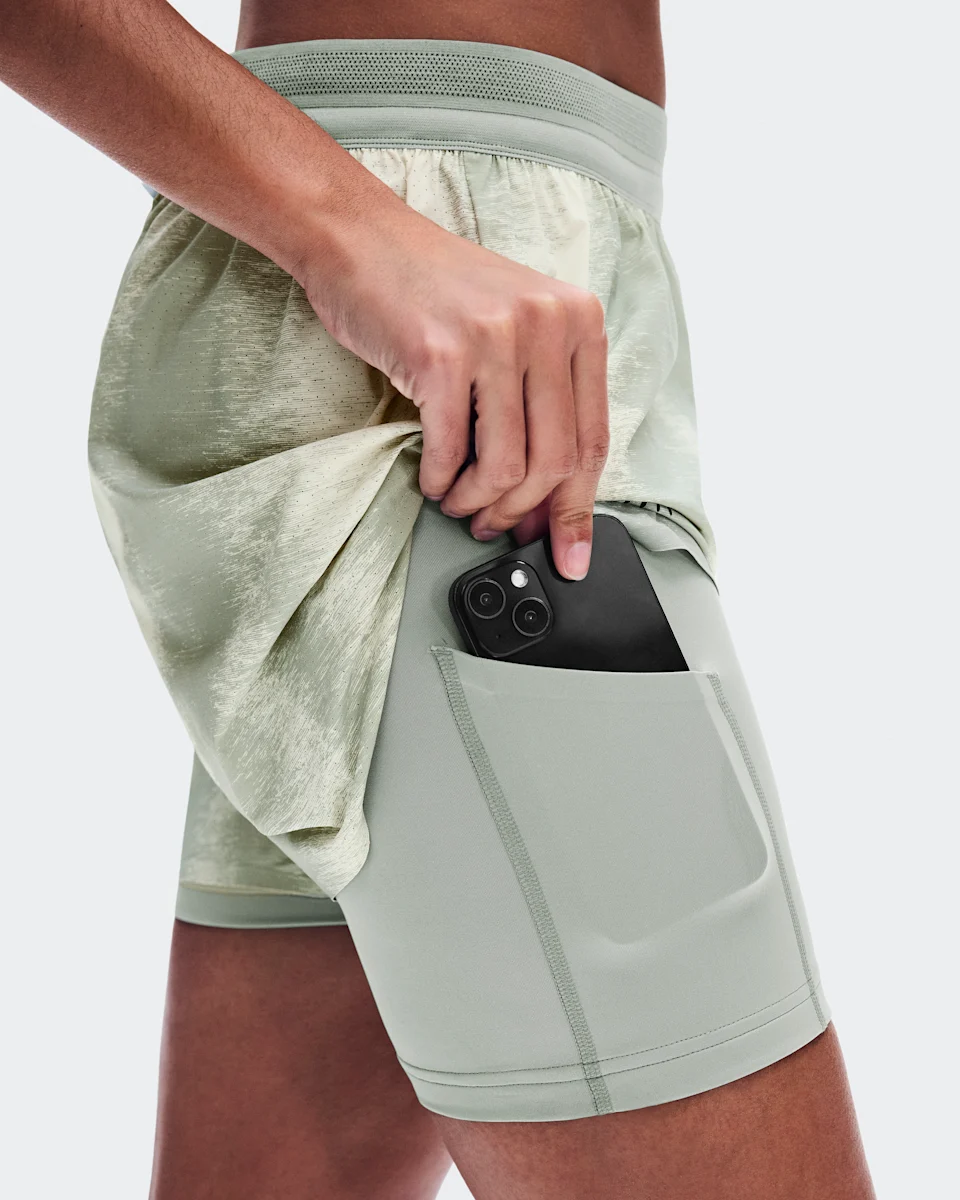 On Performance Shorts Terra Seedling & Tin Feminino