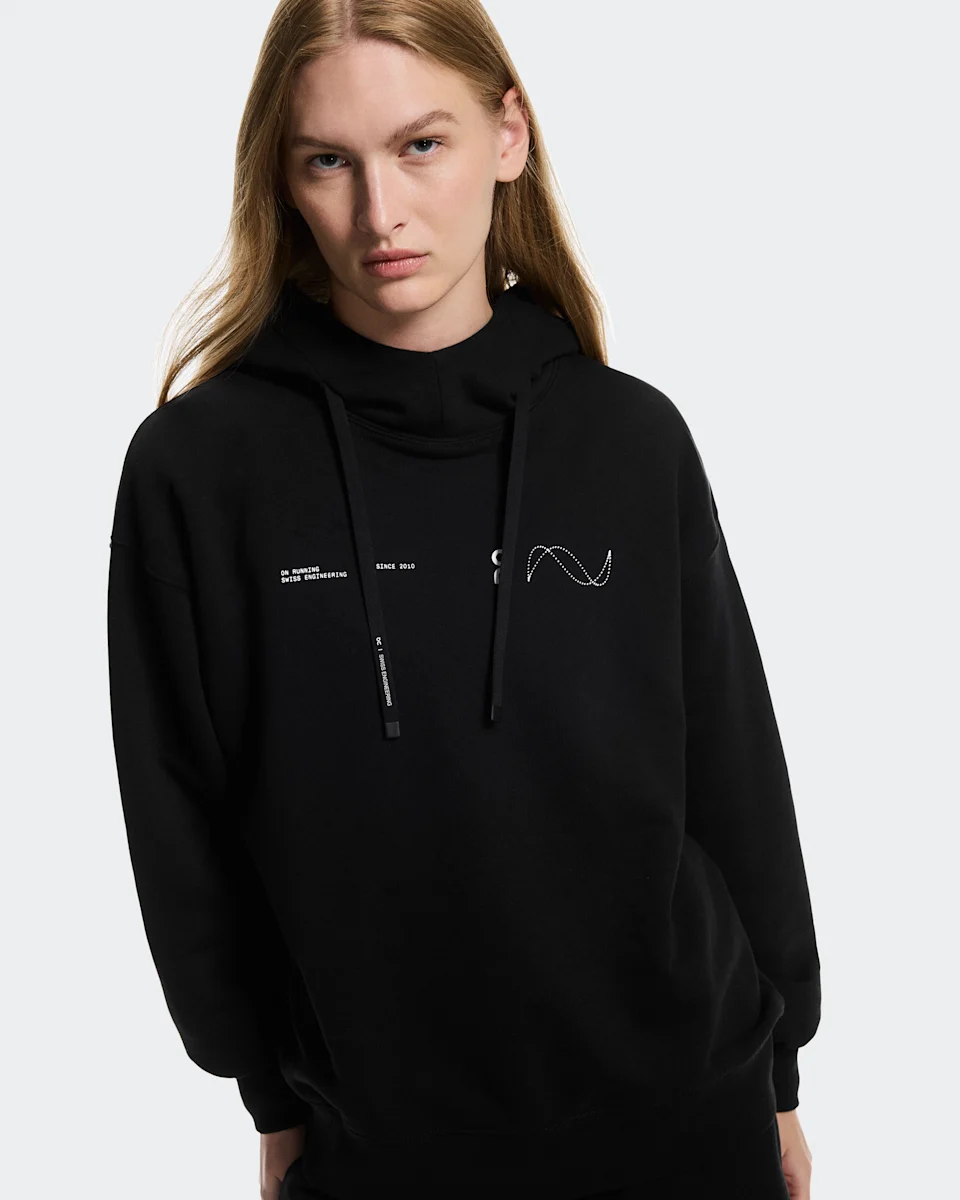 On Club Hoodie Avant Black Feminino