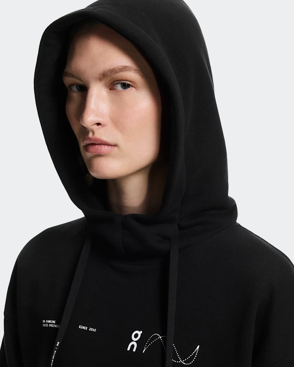 On Club Hoodie Avant Black Feminino