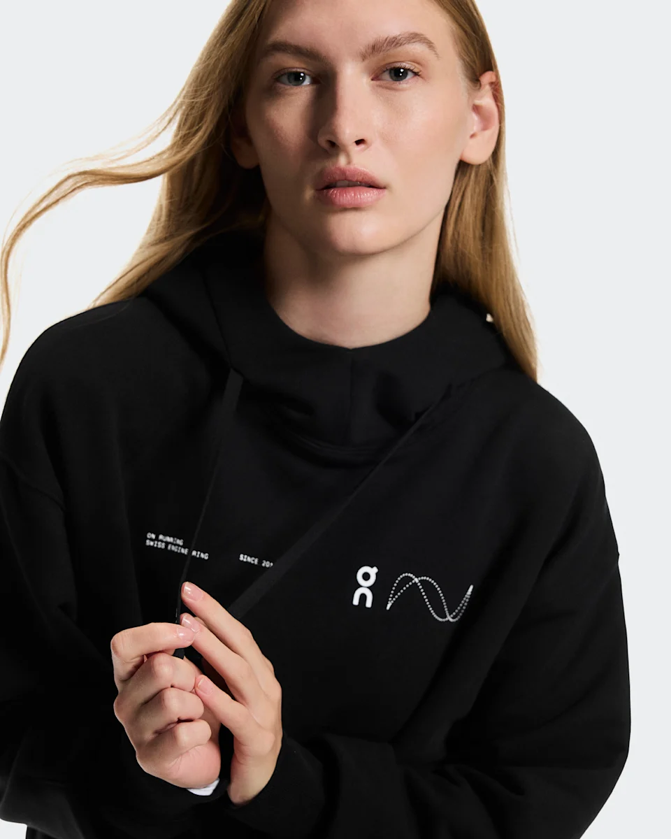 On Club Hoodie Avant Black Feminino