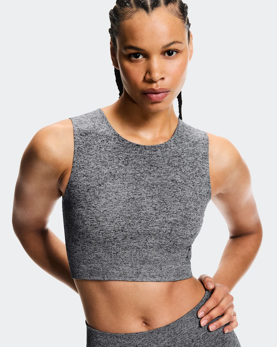 On Studio Knit Crop Graphite Heather Feminino