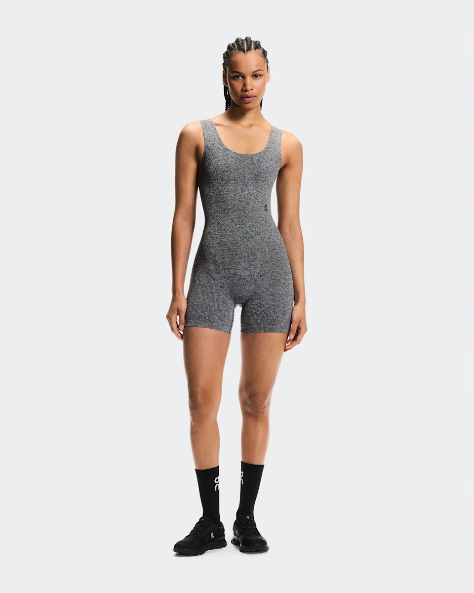 On Studio Knit Bodysuit Graphite Heather Feminino