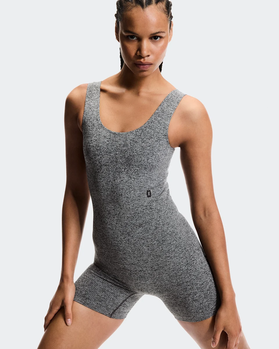 On Studio Knit Bodysuit Graphite Heather Feminino