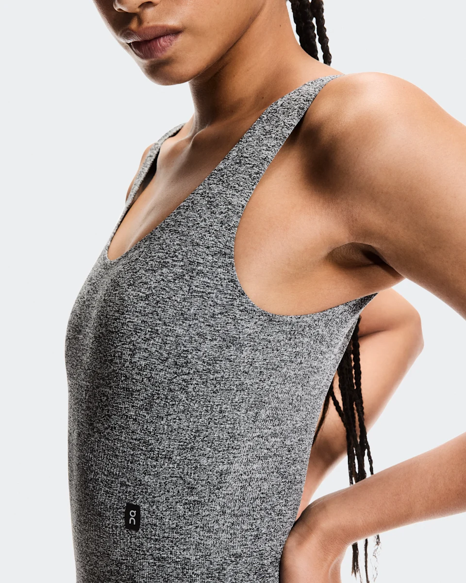 On Studio Knit Bodysuit Graphite Heather Feminino