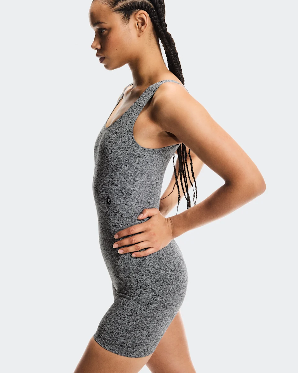 On Studio Knit Bodysuit Graphite Heather Feminino