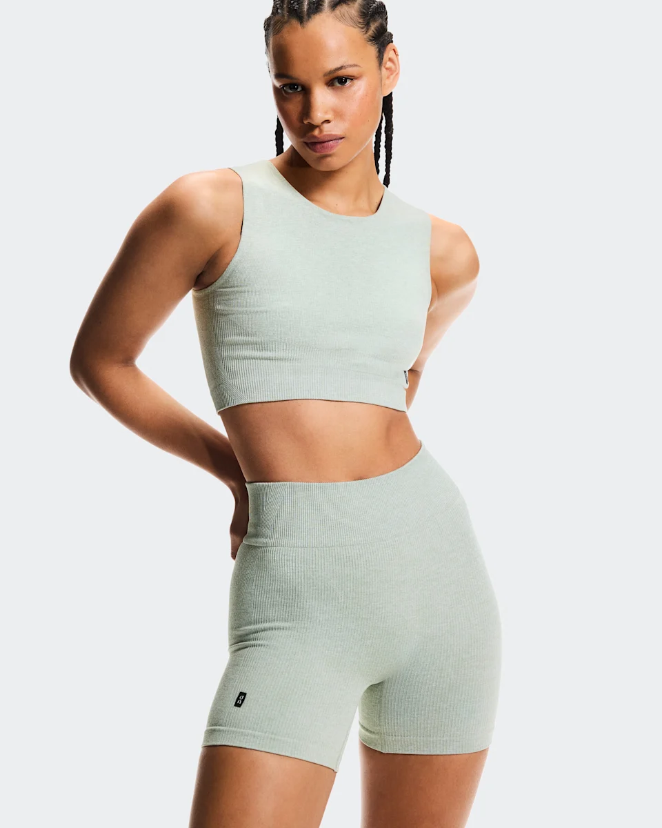 On Studio Knit Shorts Mineral Heather Feminino