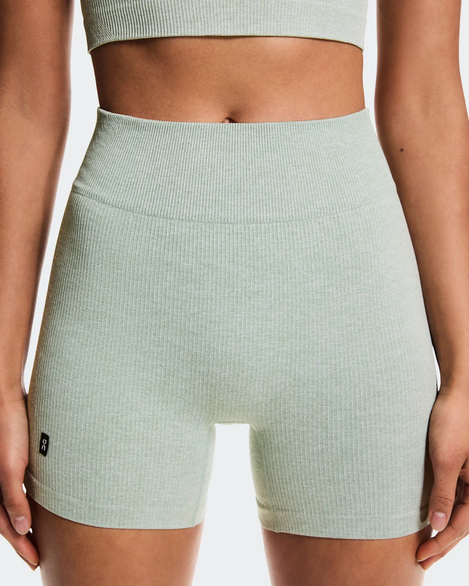 On Studio Knit Shorts Mineral Heather Feminino
