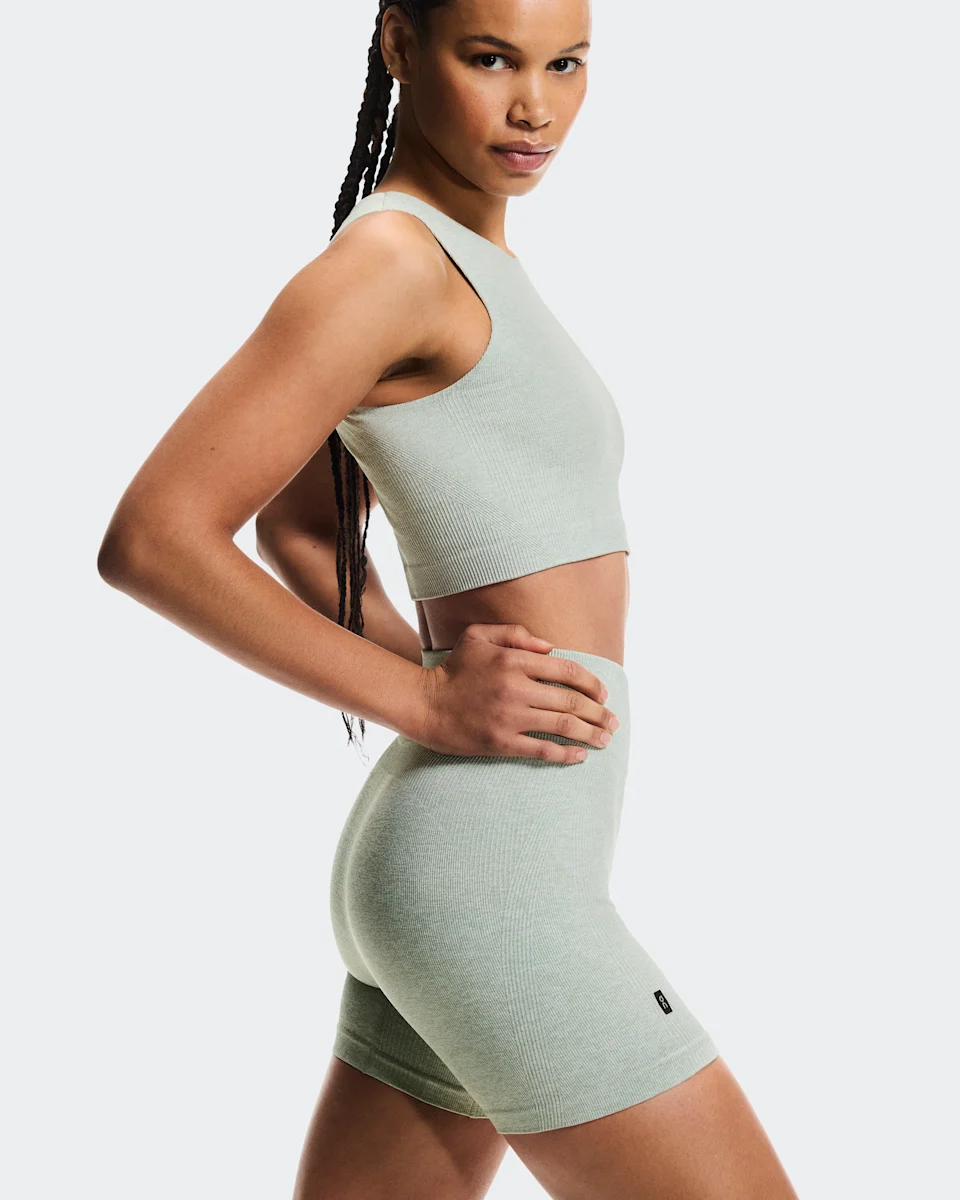 On Studio Knit Shorts Mineral Heather Feminino