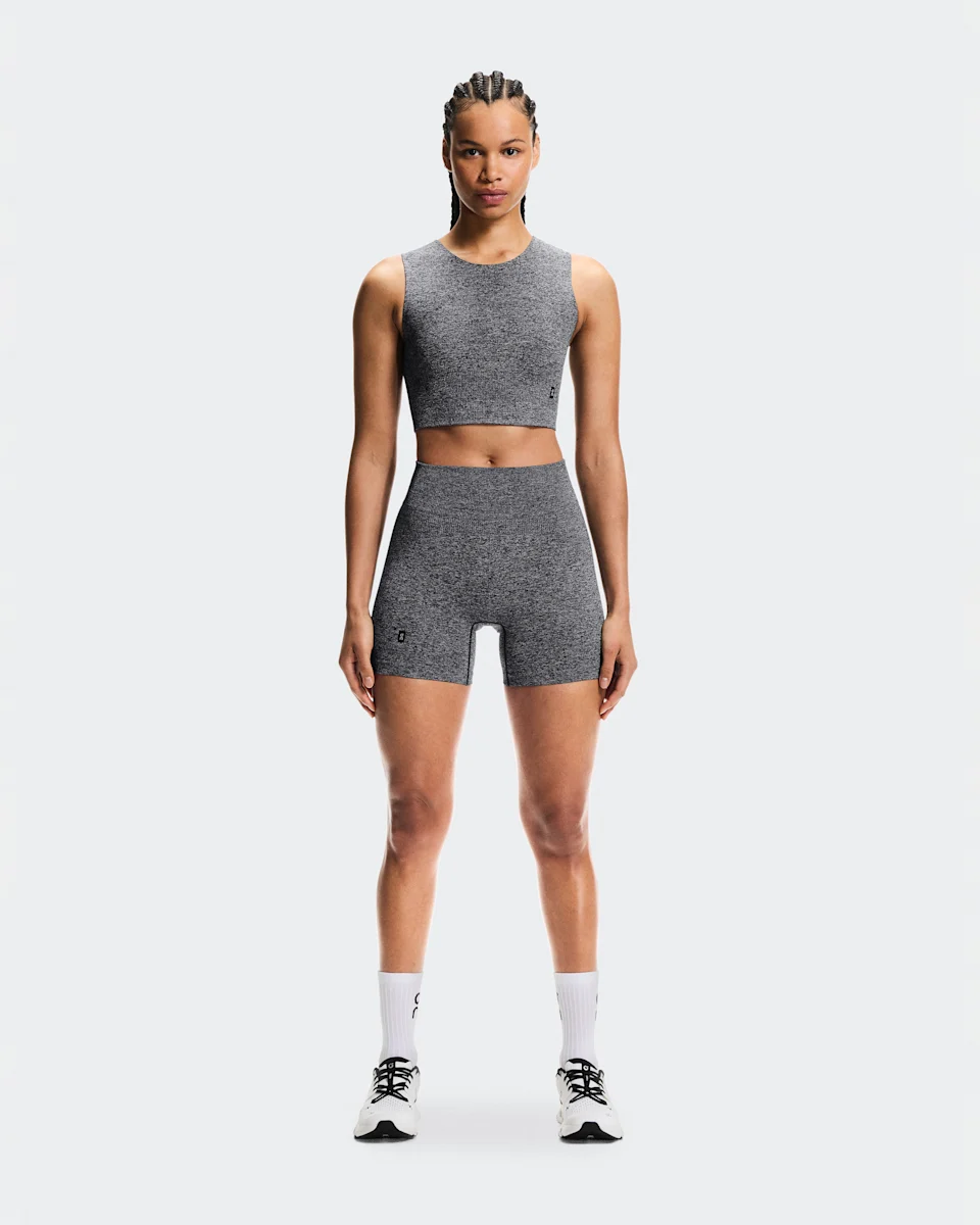On Studio Knit Shorts Graphite Heather Feminino