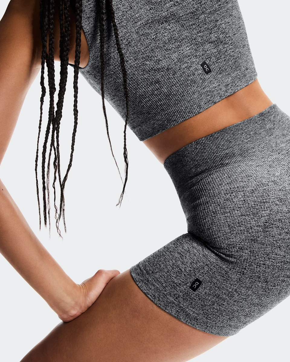On Studio Knit Shorts Graphite Heather Feminino