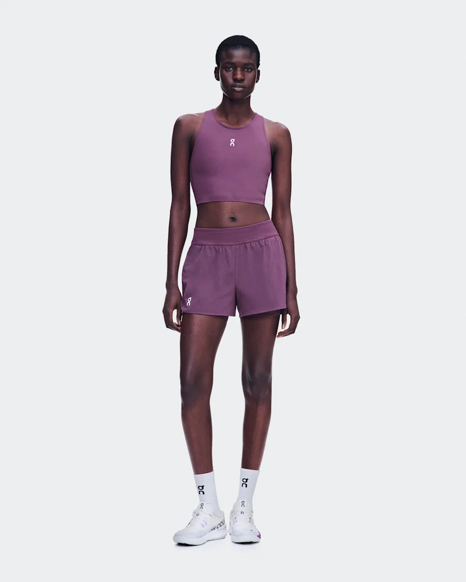 On Court Crop Top Cassis Feminino – Para jogar tênis